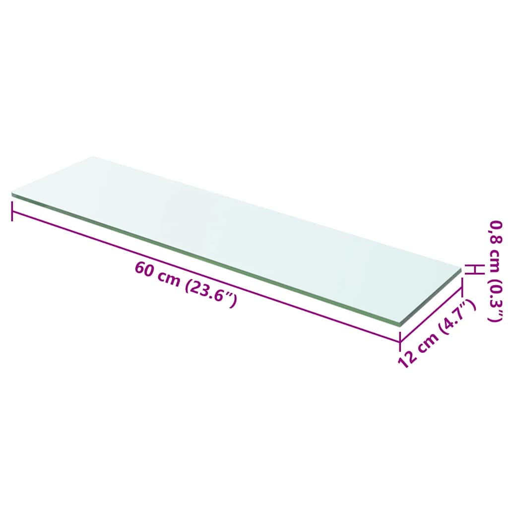 Panneaux d'étagère 2 pcs Verre Transparent 60 x 12 cm - XIOS