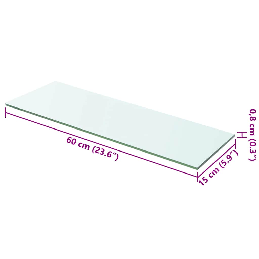 Panneaux d'étagère 2 pcs Verre Transparent 60 x 15 cm - XIOS