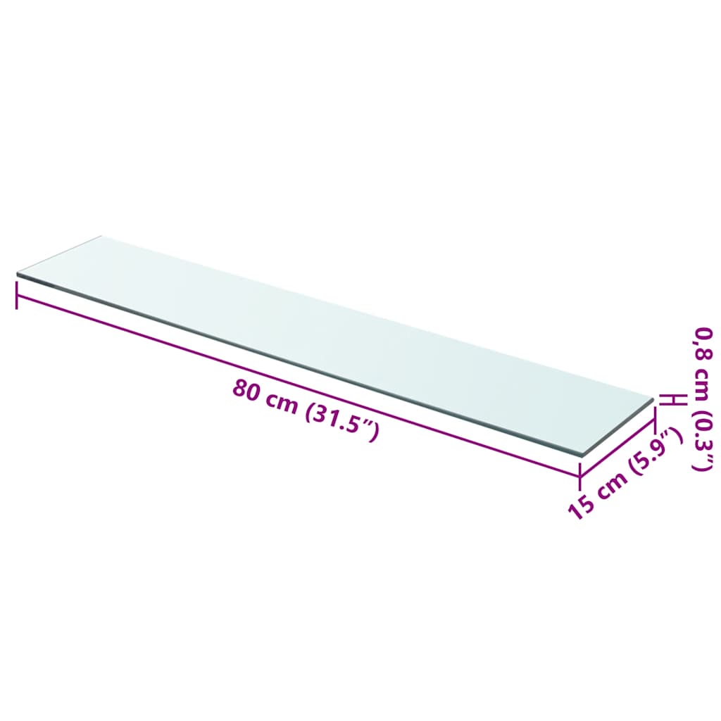 Panneaux d'étagère 2 pcs Verre Transparent 80 x 15 cm - XIOS