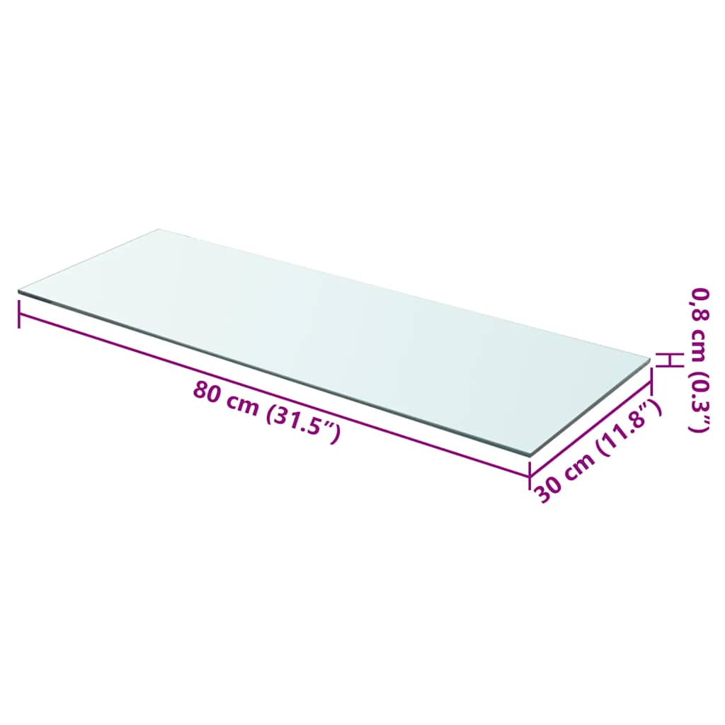 Panneaux d'étagère 2 pcs Verre Transparent 80 x 30 cm - XIOS
