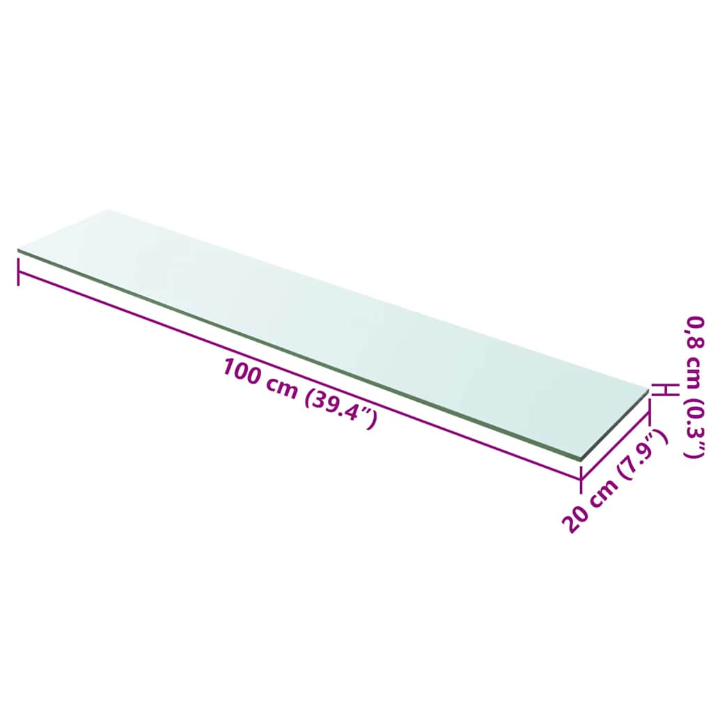 Panneaux d'étagère 2 pcs Verre Transparent 100 x 20 cm - XIOS