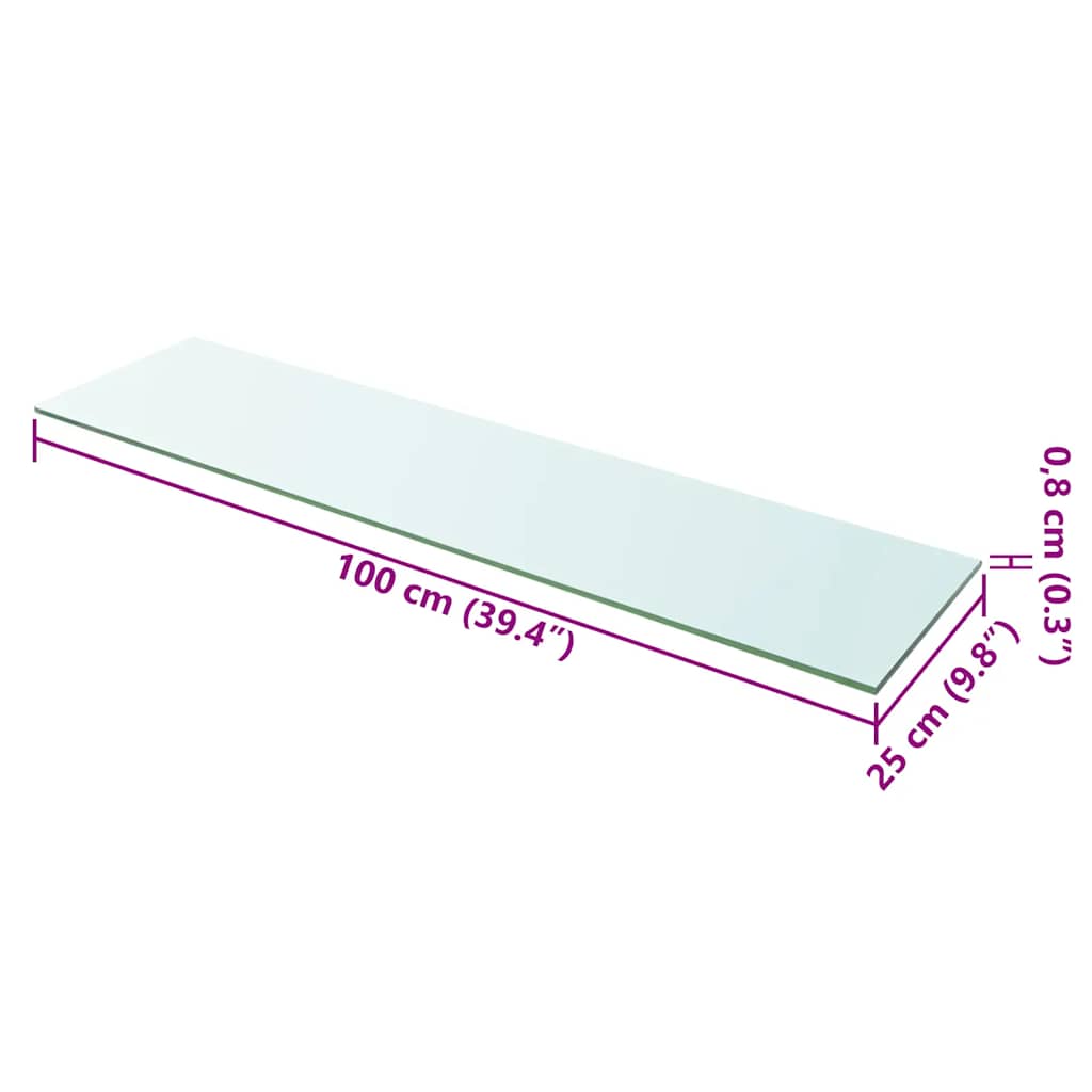 Panneaux d'étagère 2 pcs Verre Transparent 100 x 25 cm - XIOS