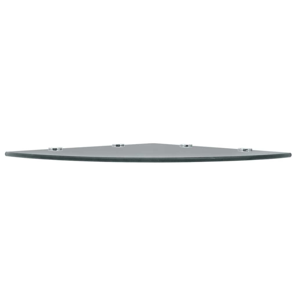 Étagères d'angle 2 pcs et supports chromés Verre Noir 45x45 cm - XIOS