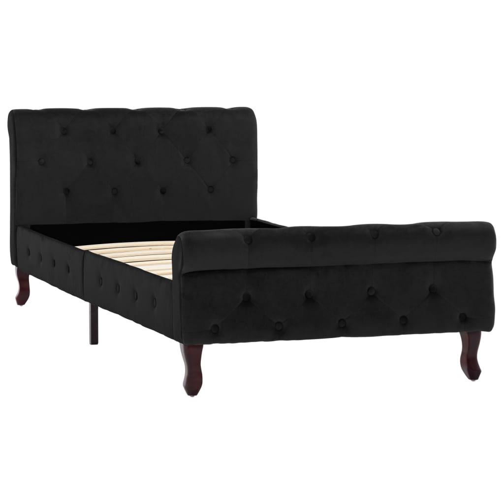 Cadre de lit sans matelas noir velours 90x200 cm - XIOS