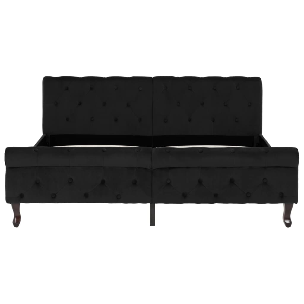 Cadre de lit sans matelas noir velours 160x200 cm - XIOS
