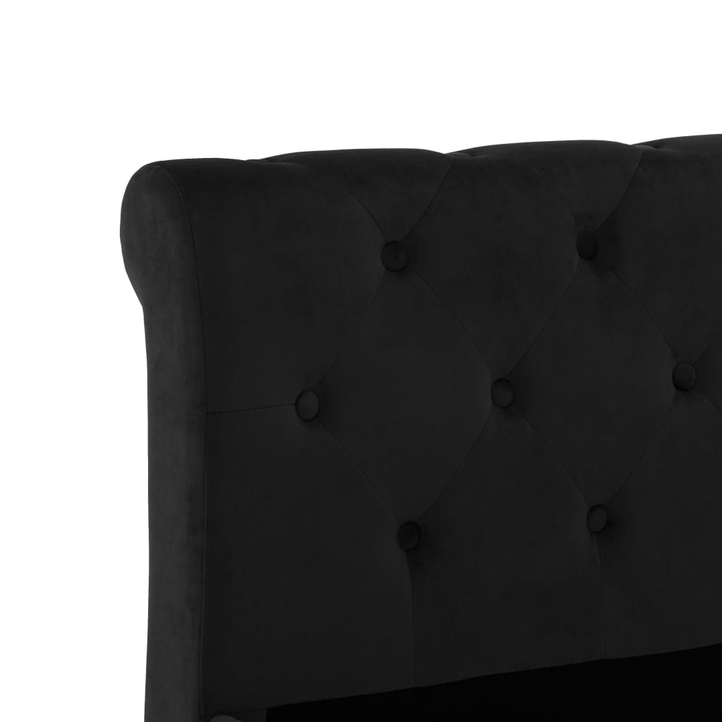 Cadre de lit sans matelas noir velours 160x200 cm - XIOS