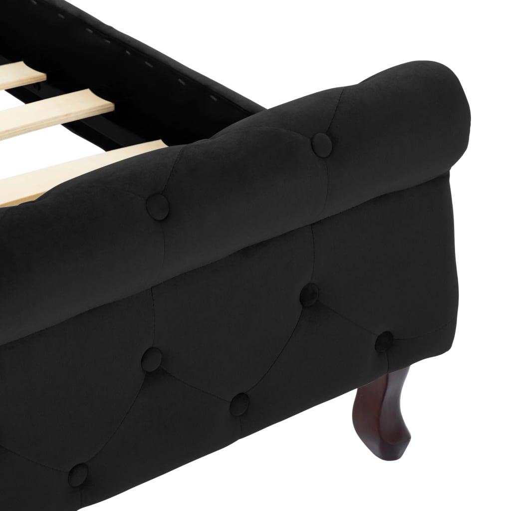 Cadre de lit sans matelas noir velours 160x200 cm - XIOS