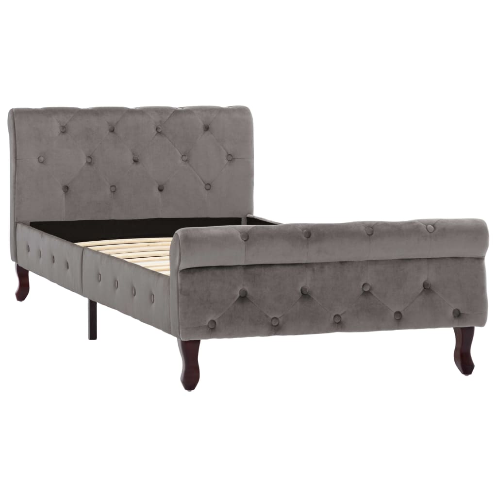 Cadre de lit sans matelas Gris Velours 90x200 cm - XIOS