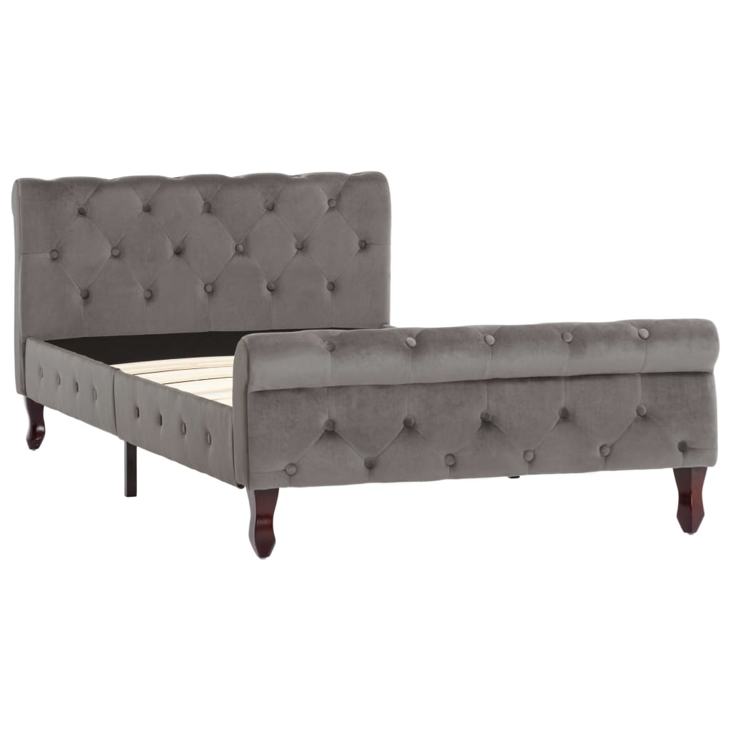 Cadre de lit sans matelas gris velours 100x200 cm - XIOS