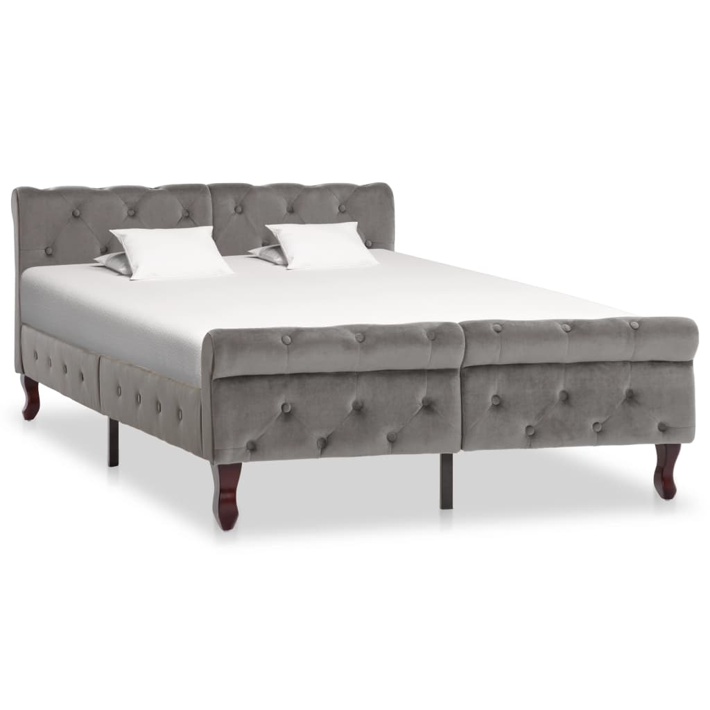Cadre de lit sans matelas gris velours 120x200 cm - XIOS