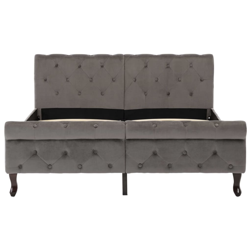 Cadre de lit sans matelas gris velours 140x200 cm - XIOS