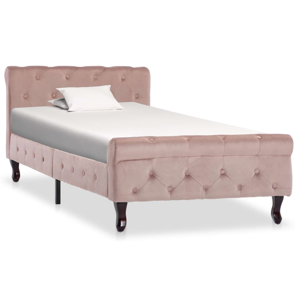 Cadre de lit sans matelas Rose Velours 90x200 cm - XIOS