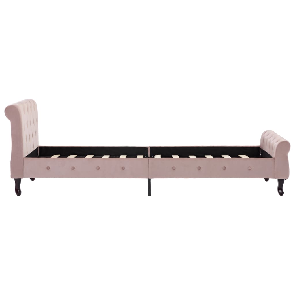 Cadre de lit sans matelas Rose Velours 90x200 cm - XIOS
