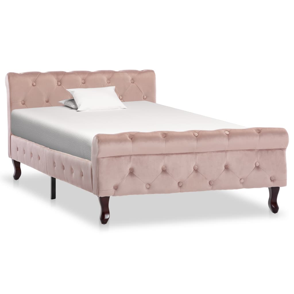Cadre de lit sans matelas Rose Velours 100x200 cm - XIOS