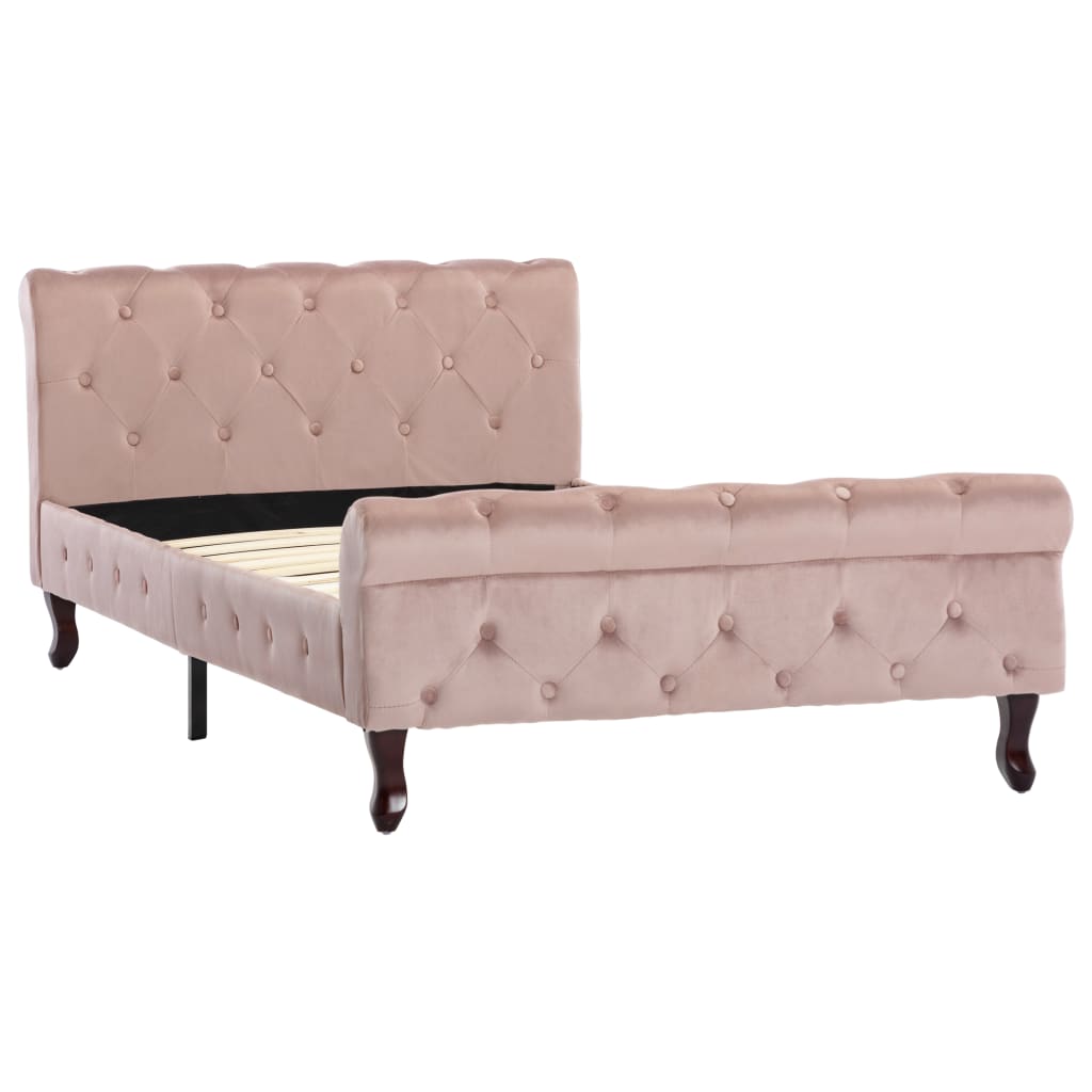 Cadre de lit sans matelas Rose Velours 100x200 cm - XIOS