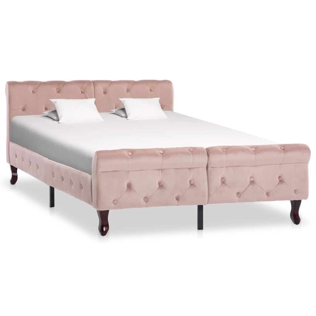 Cadre de lit sans matelas Rose Velours 120x200 cm - XIOS