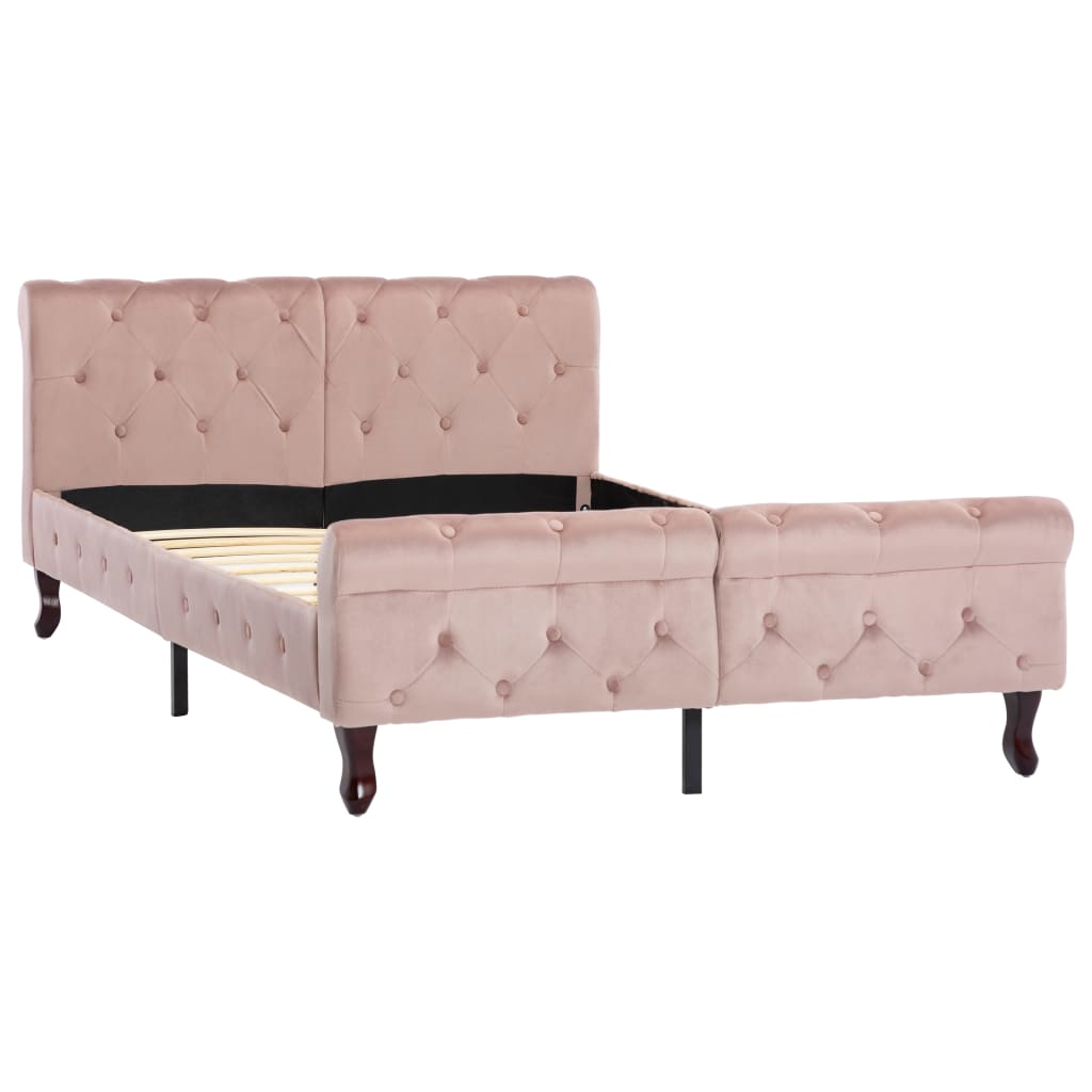 Cadre de lit sans matelas Rose Velours 120x200 cm - XIOS