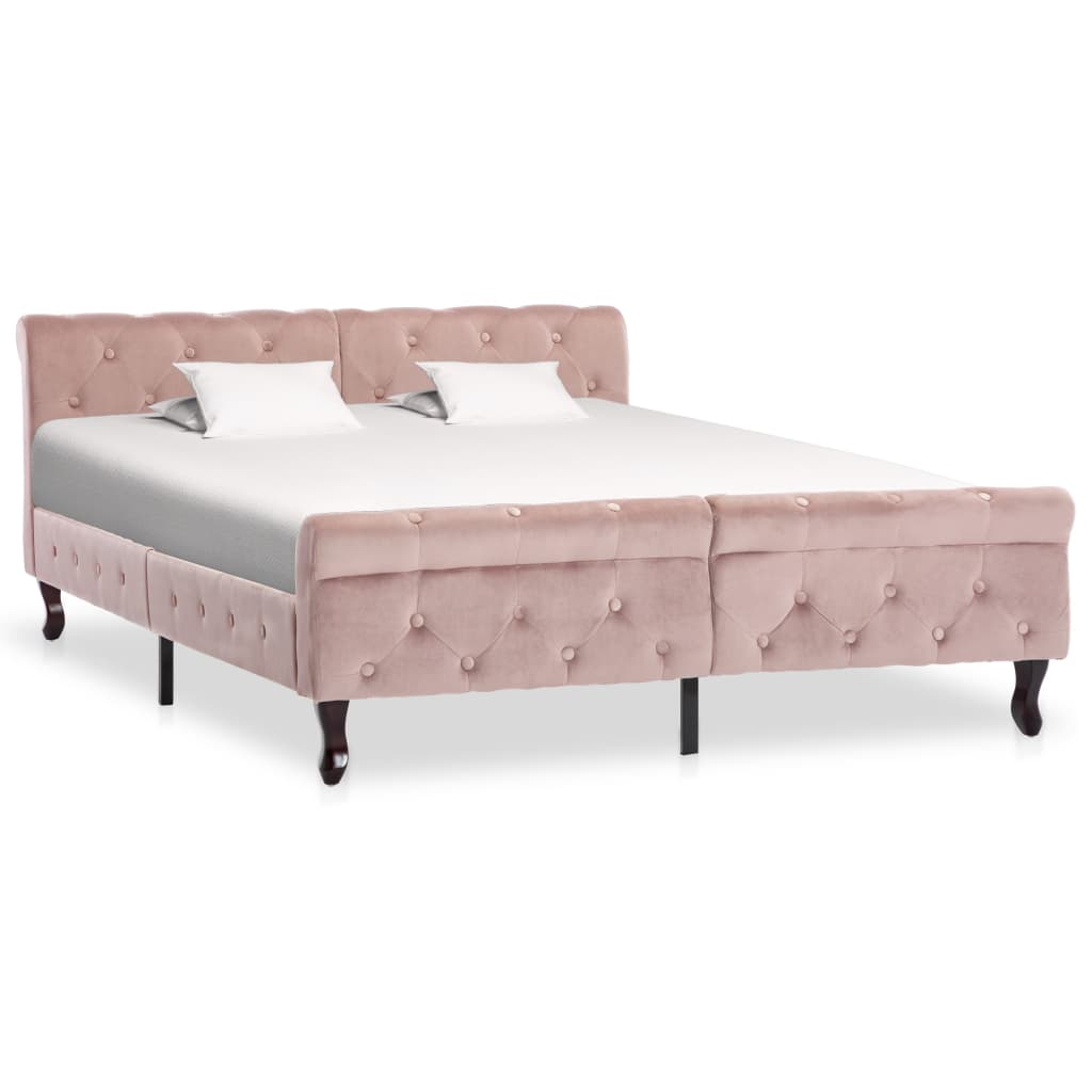 Cadre de lit sans matelas Rose Velours 140x200 cm - XIOS
