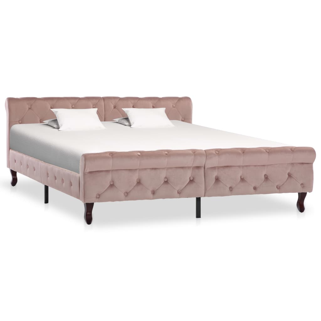 Cadre de lit sans matelas Rose Velours 160x200 cm - XIOS