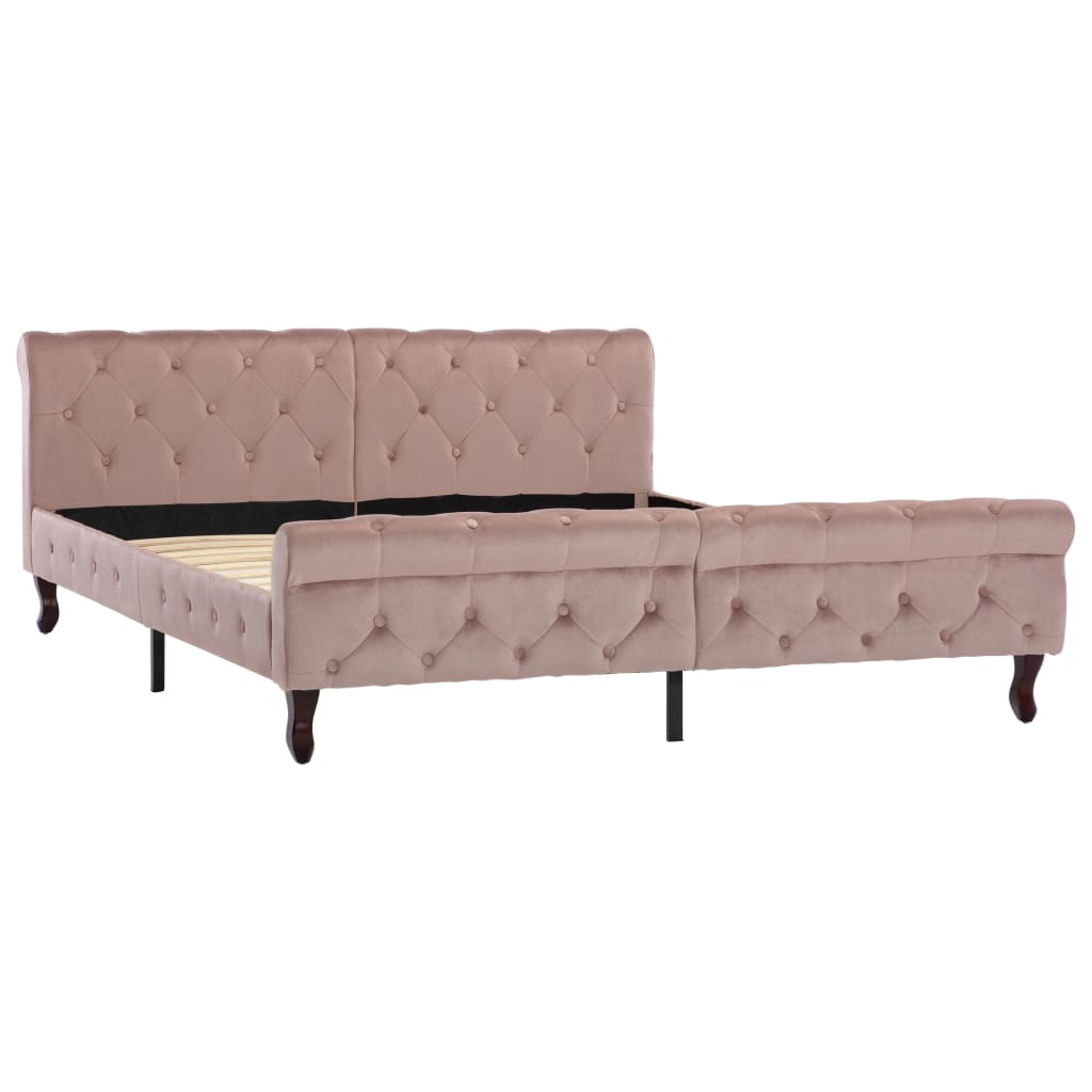 Cadre de lit sans matelas Rose Velours 160x200 cm - XIOS
