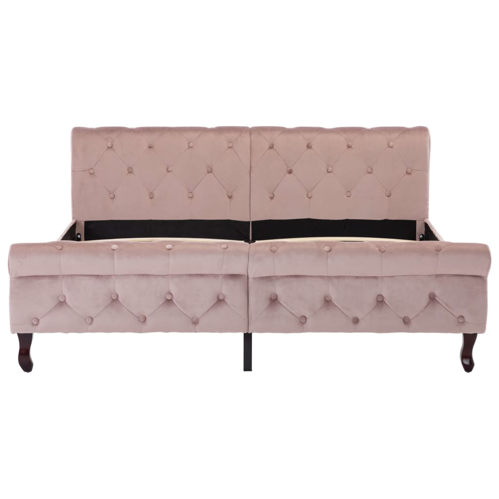 Cadre de lit sans matelas Rose Velours 160x200 cm - XIOS