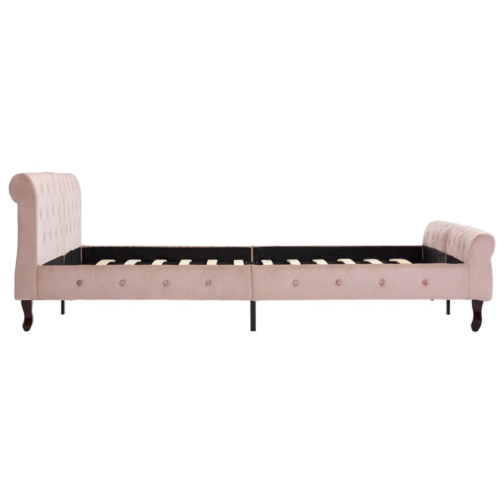 Cadre de lit sans matelas Rose Velours 160x200 cm - XIOS