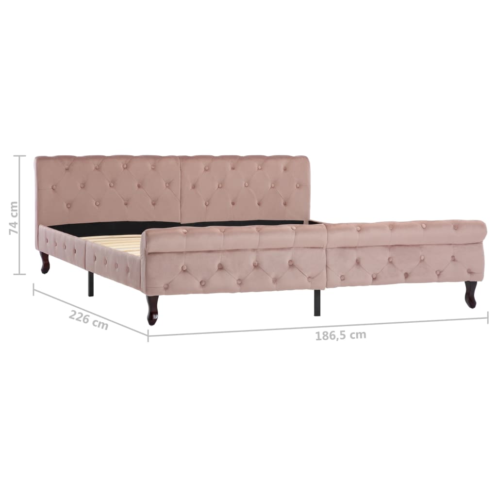 Cadre de lit sans matelas Rose Velours 180x200 cm - XIOS
