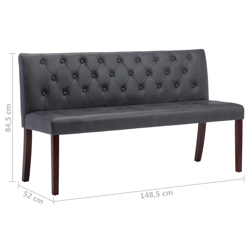Banc 148,5 cm Gris Similicuir daim XIOS