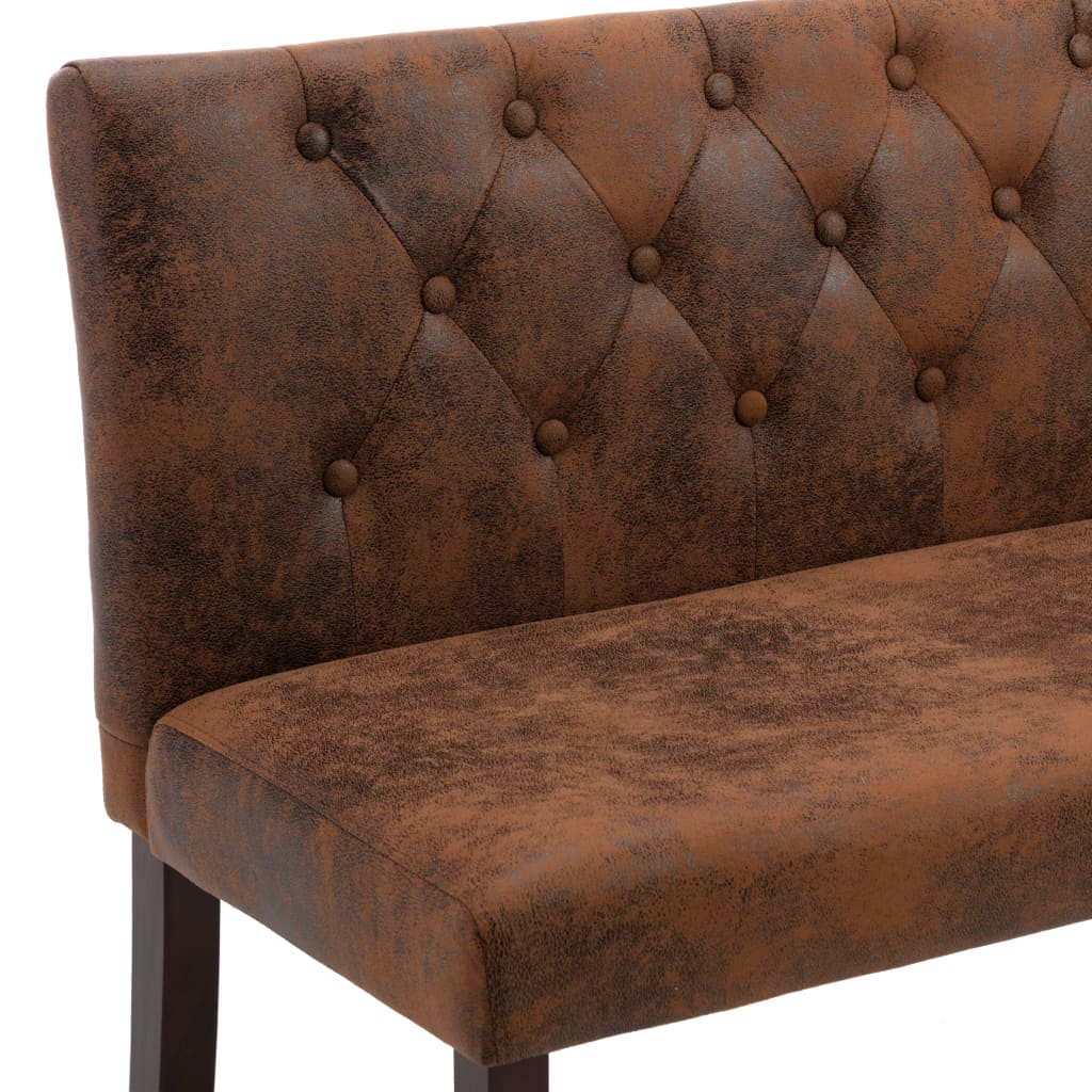 Banc 120 cm Marron Similicuir daim - XIOS
