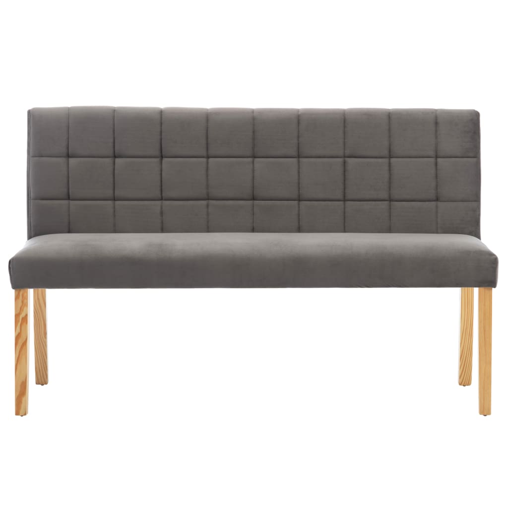 Banc 140 cm Gris Velours XIOS