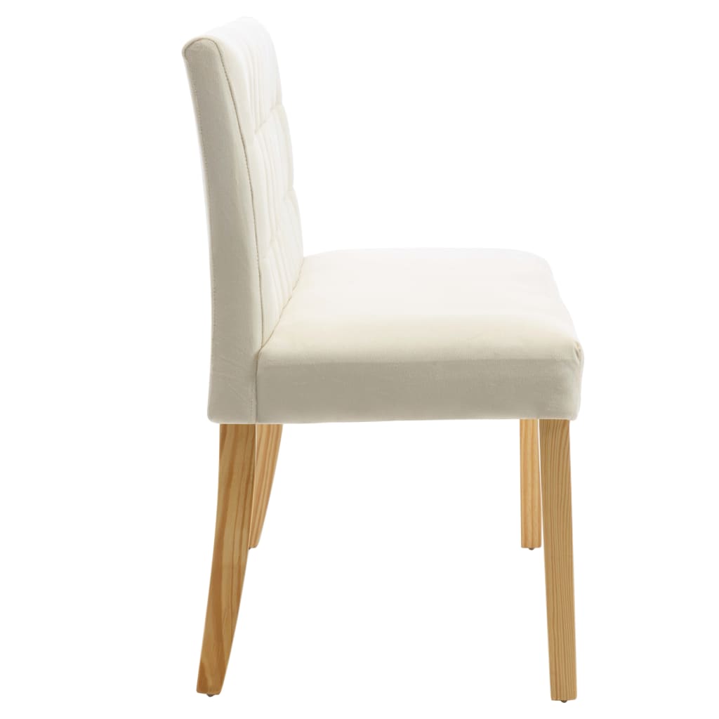 Banc 140 cm Crème Velours Bancs coffres vidaXL