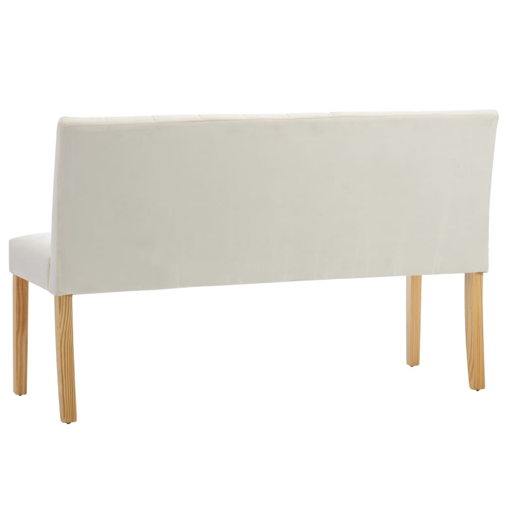 Banc 140 cm Crème Velours Bancs coffres vidaXL