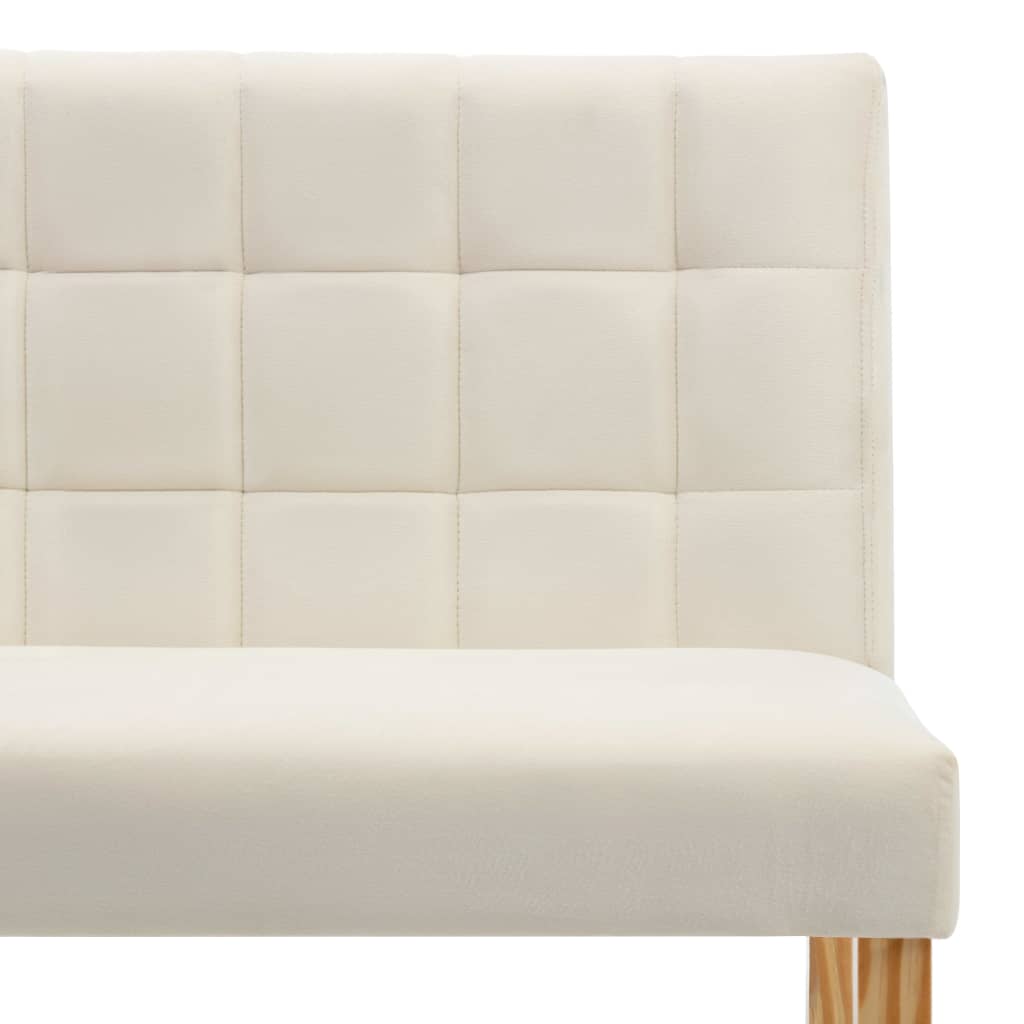 Banc 140 cm Crème Velours Bancs coffres vidaXL