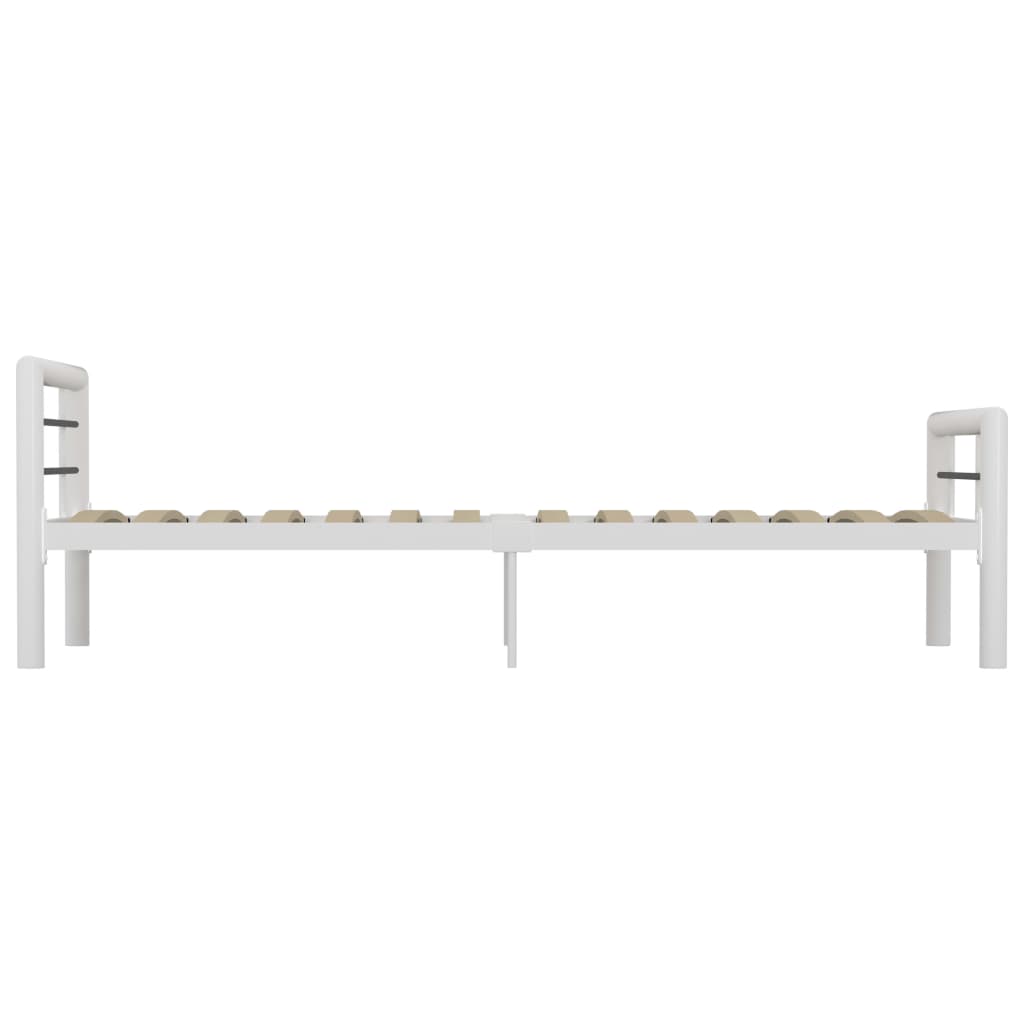 Cadre de lit sans matelas blanc et noir métal 100x200 cm - XIOS