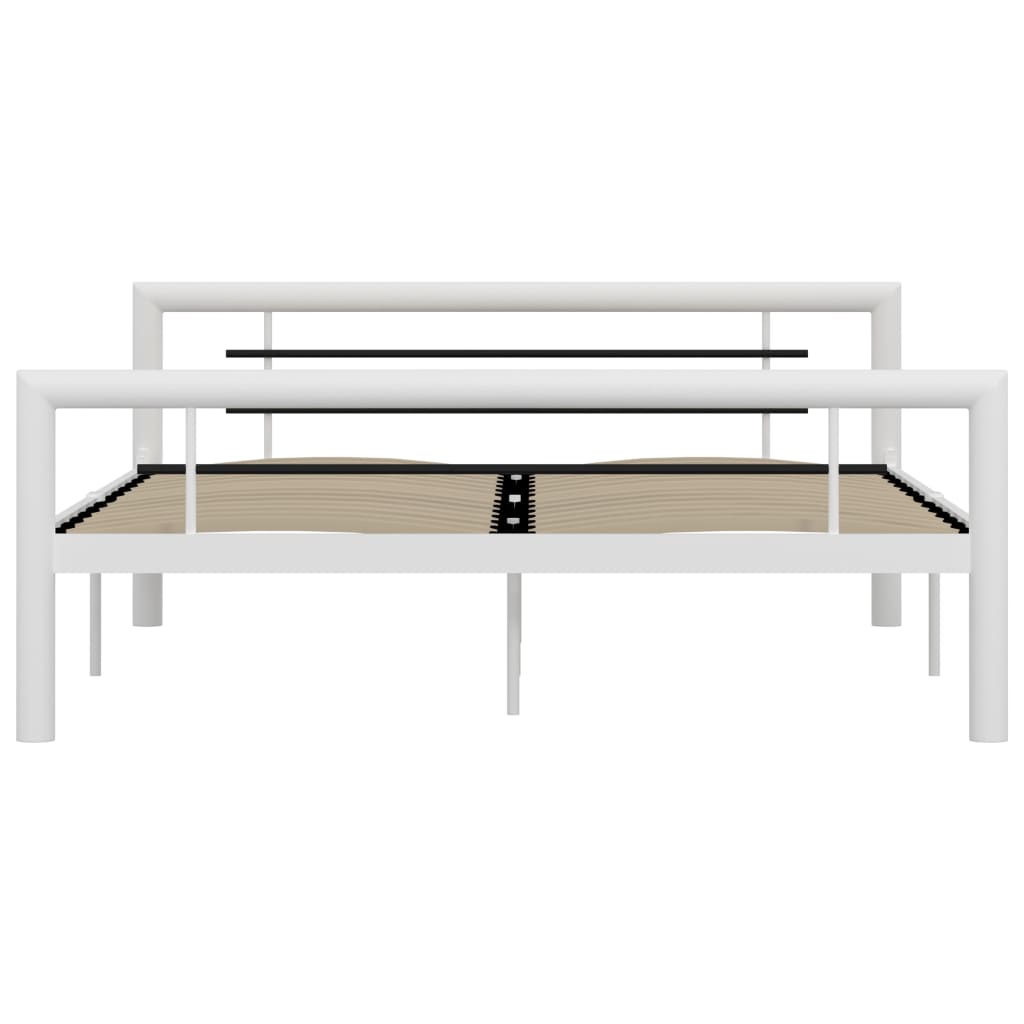 Cadre de lit sans matelas blanc et noir métal 120x200 cm - XIOS