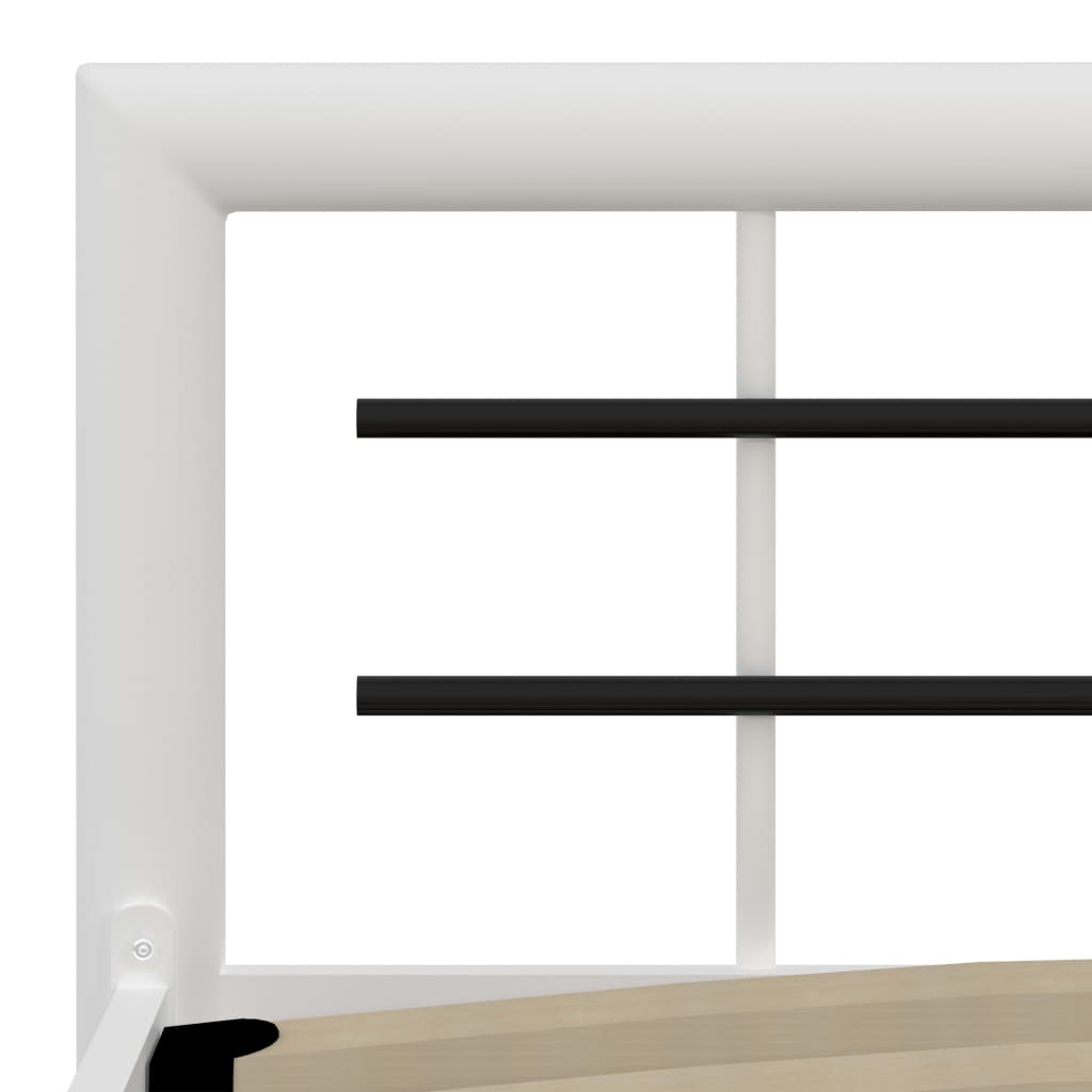 Cadre de lit sans matelas blanc et noir métal 160x200 cm - XIOS