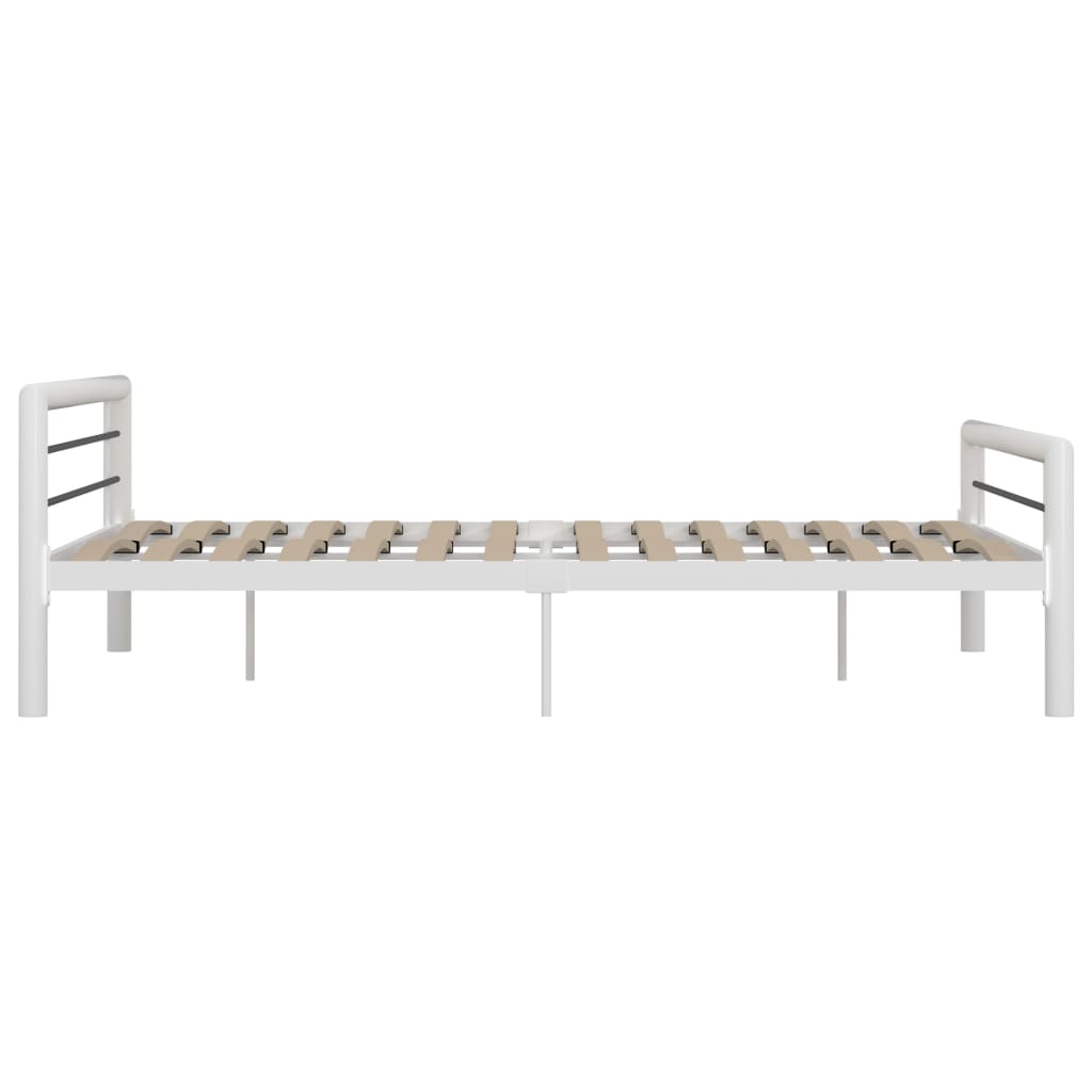 Cadre de lit sans matelas blanc et noir métal 180x200 cm - XIOS