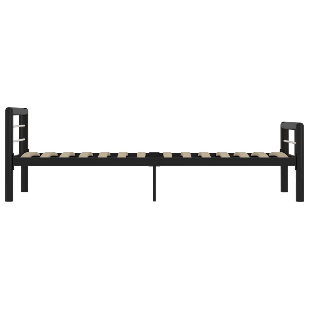 Cadre de lit sans matelas noir et blanc métal 90x200 cm - XIOS
