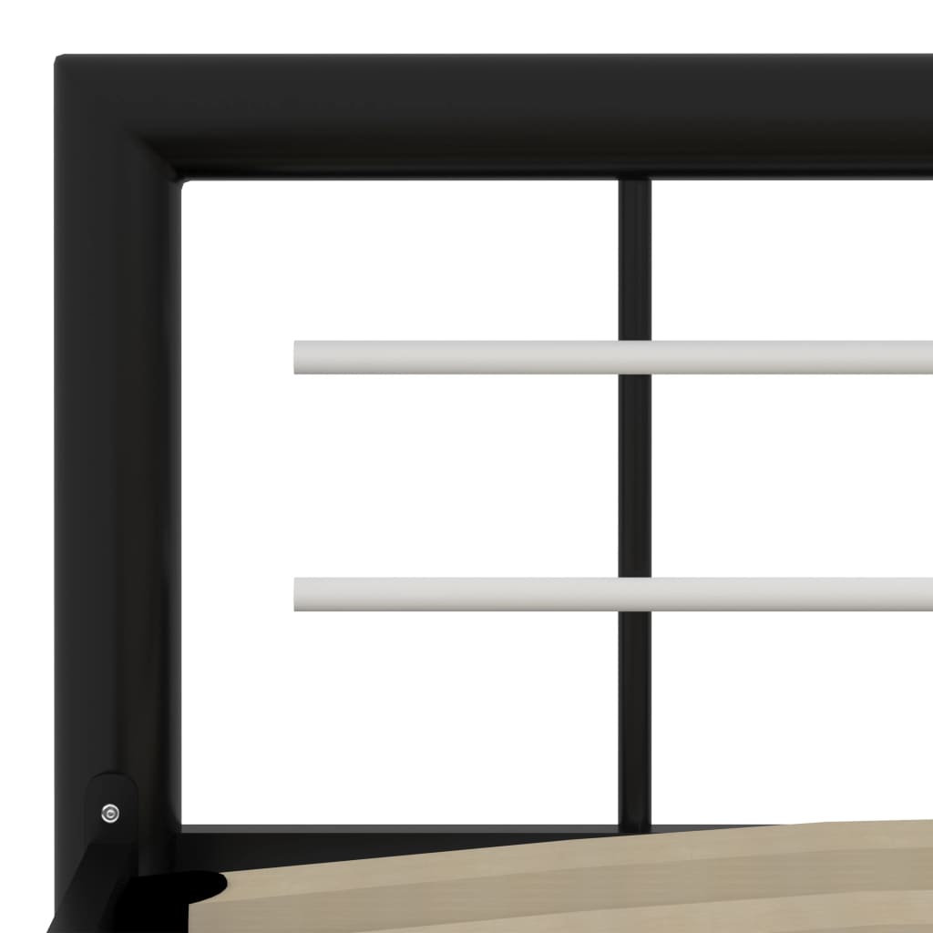 Cadre de lit sans matelas noir et blanc métal 160x200 cm - XIOS