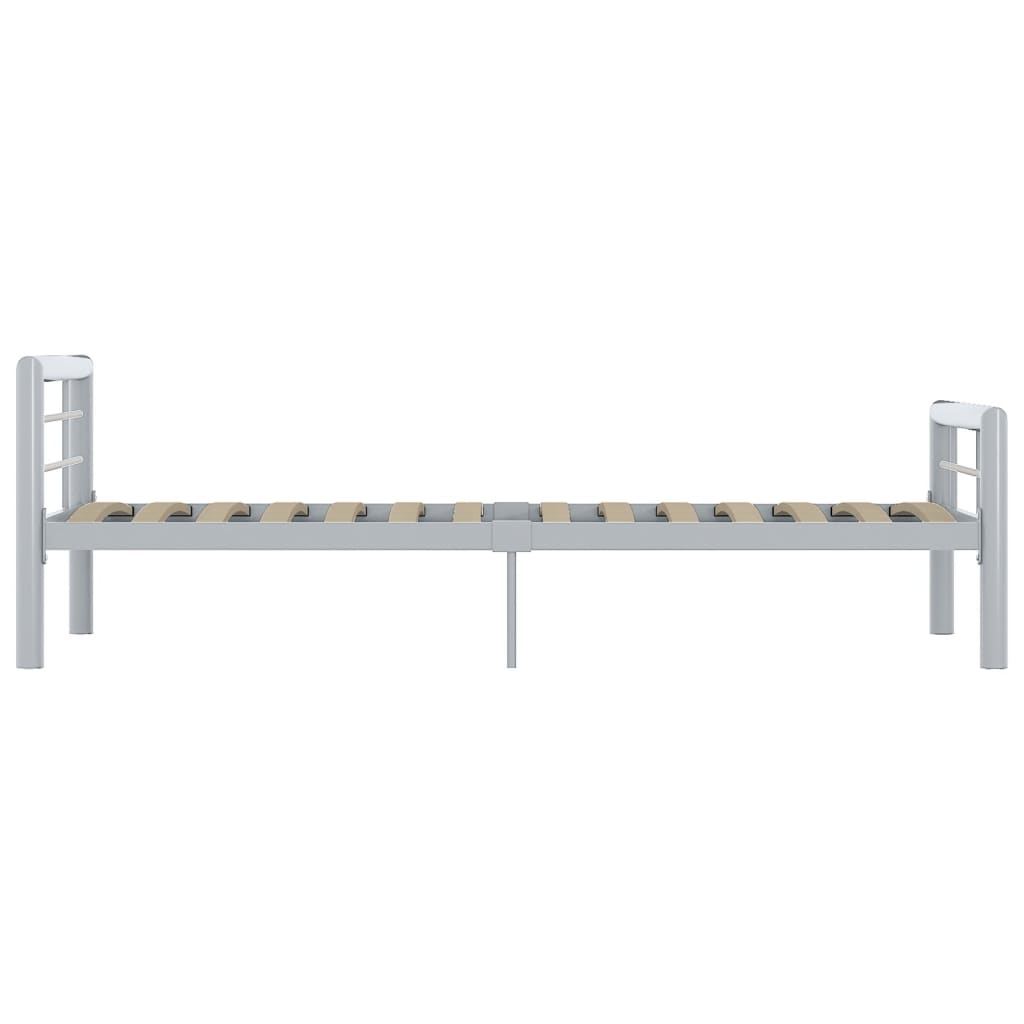 Cadre de lit sans matelas gris et blanc métal 90x200 cm - XIOS