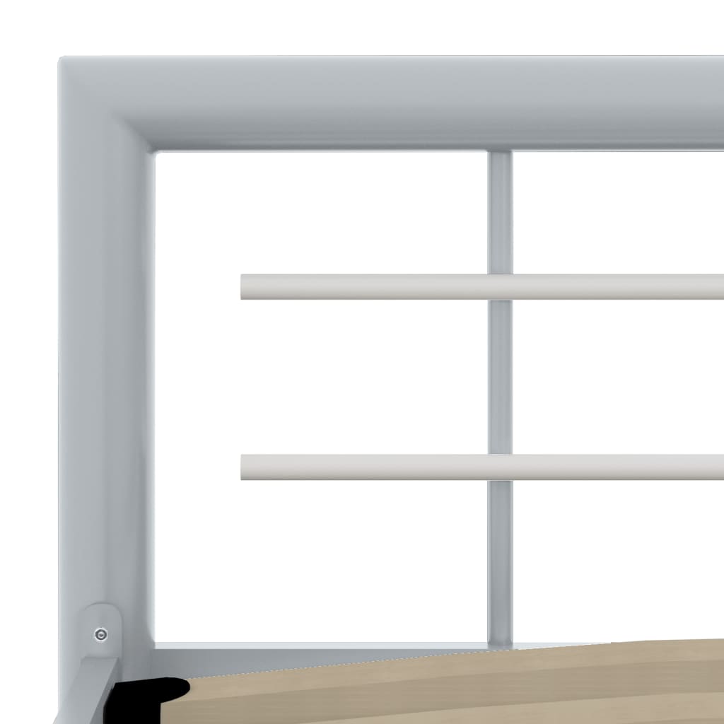 Cadre de lit sans matelas gris et blanc métal 90x200 cm - XIOS