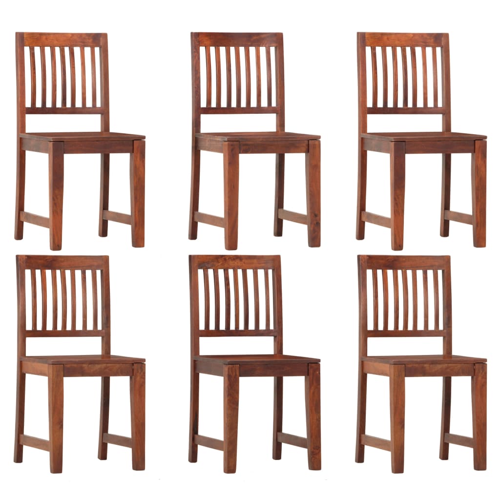 Chaises à manger lot de 6 bois solide de manguier