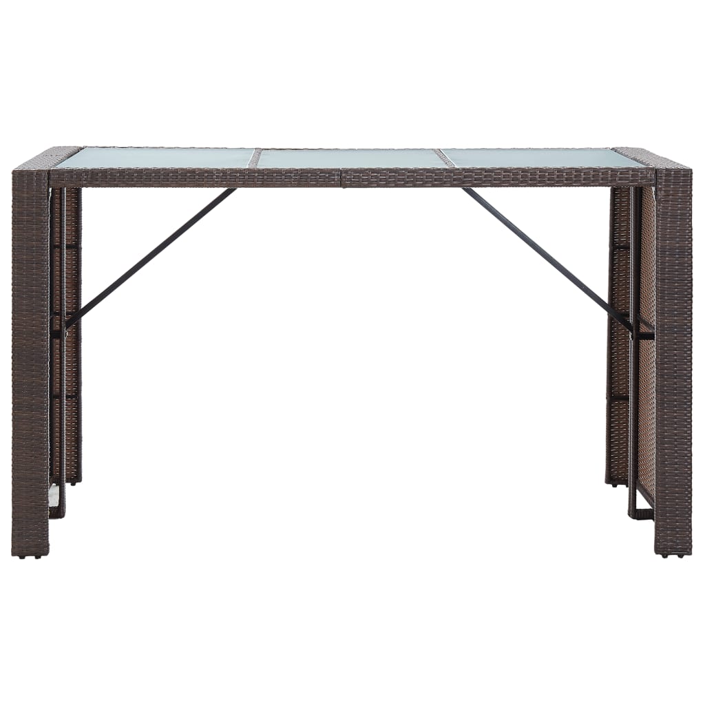 Ensemble de bar de jardin 7 pcs coussins Résine tressée Marron - XIOS