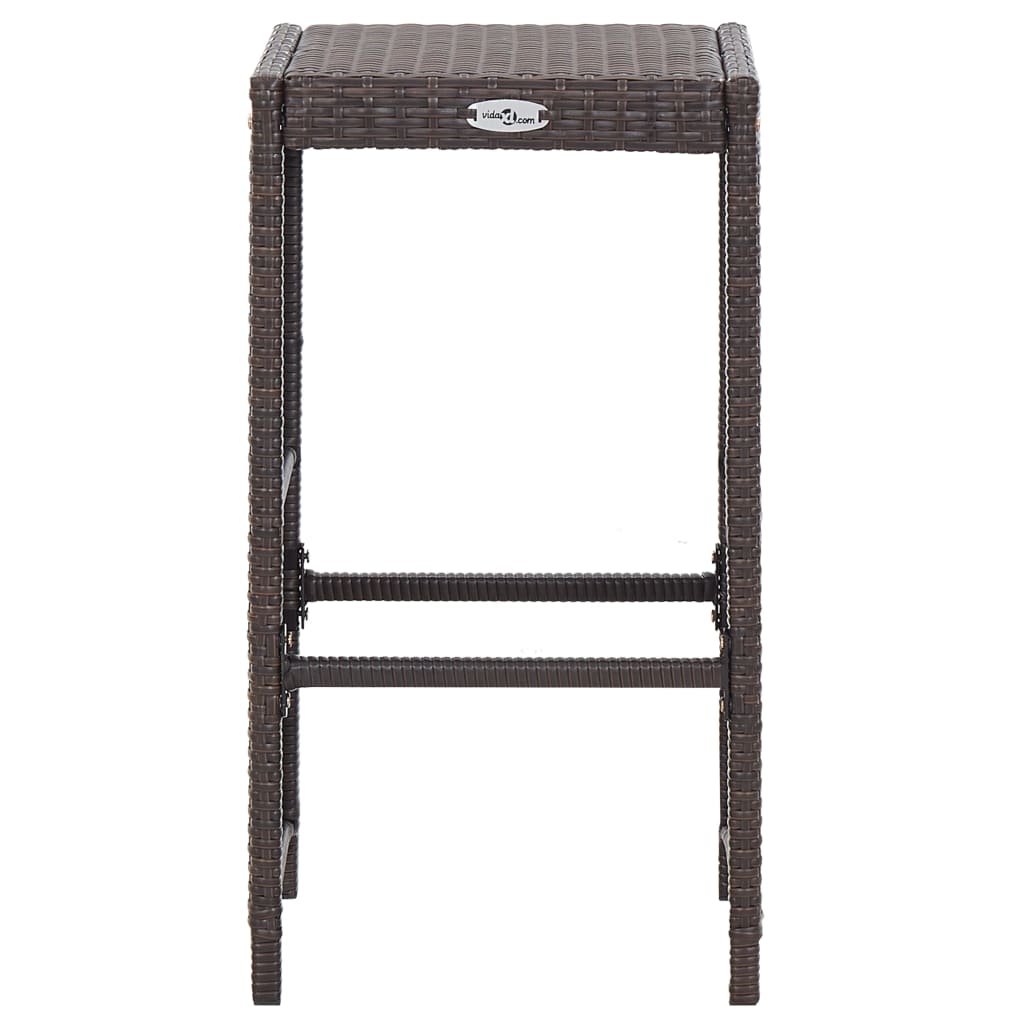 Ensemble de bar de jardin 7 pcs coussins Résine tressée Marron - XIOS
