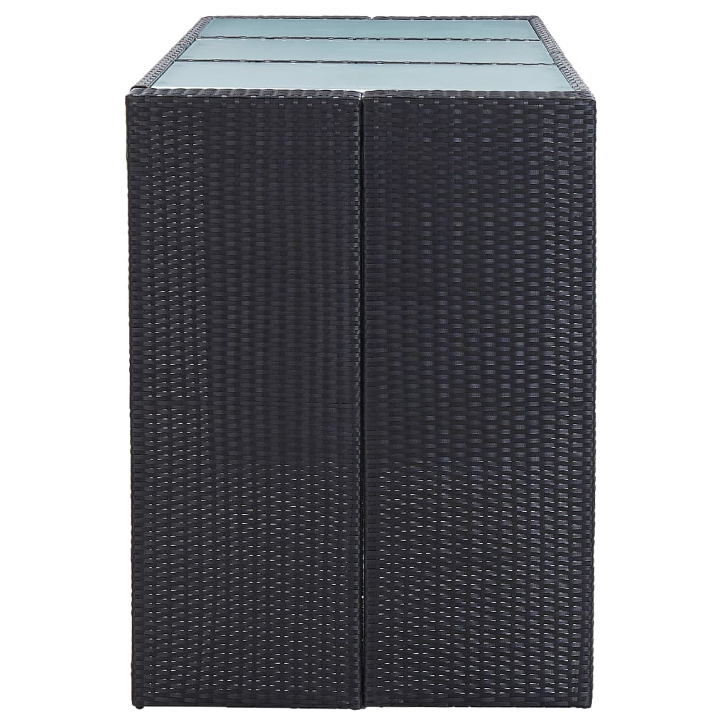 Ensemble de bar de jardin 7 pcs avec coussins poly rotin noir - XIOS