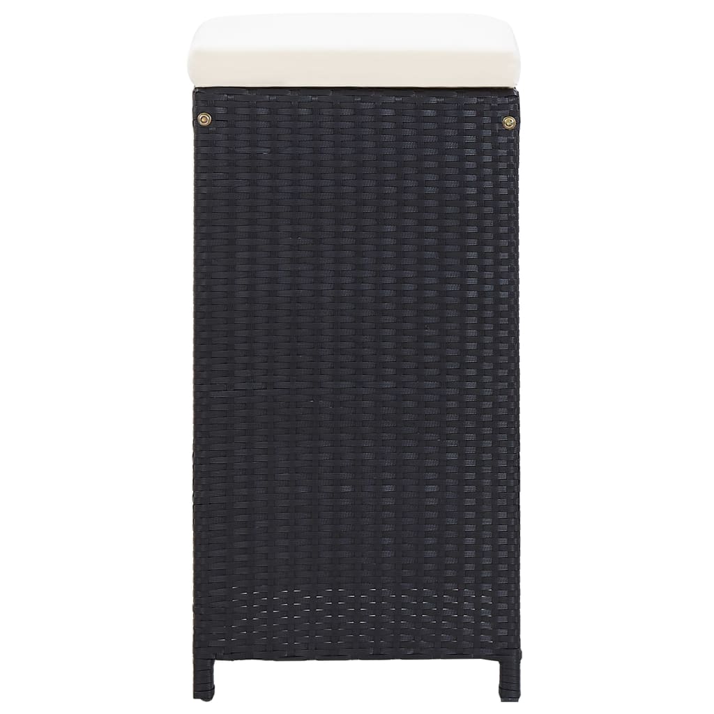 Ensemble de bar de jardin 7 pcs avec coussins poly rotin noir - XIOS