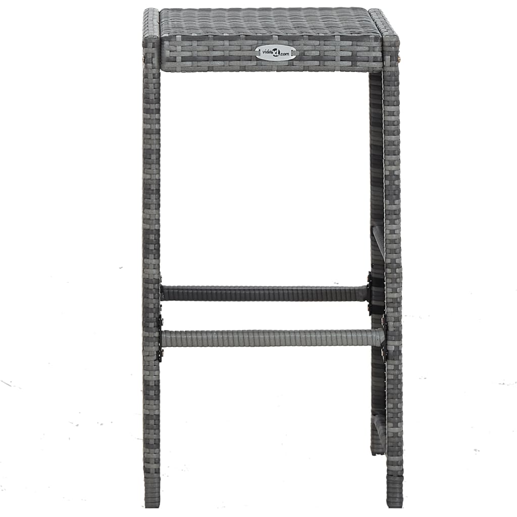 Meuble de bar de jardin 7 pcs et coussins Résine tressée Gris - XIOS