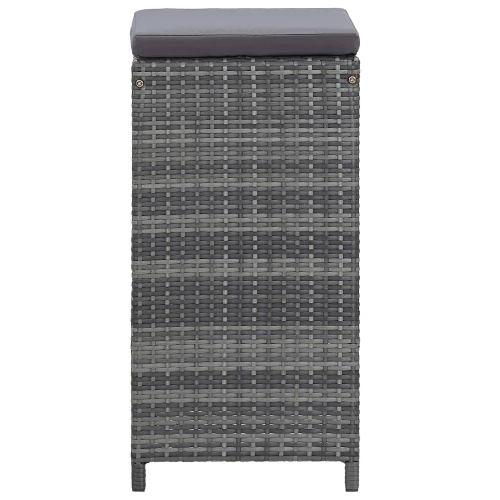 Meuble de bar de jardin 7 pcs et coussins Résine tressée Gris - XIOS