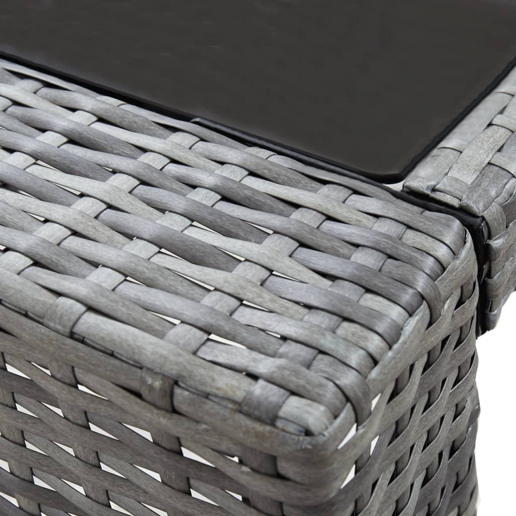 Meuble de bar de jardin 7 pcs et coussins Résine tressée Gris - XIOS