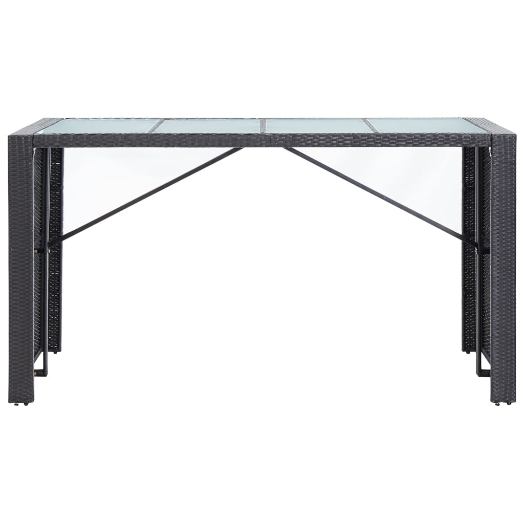 Ensemble de bar d'extérieur 9 pcs Résine tressée Noir - XIOS